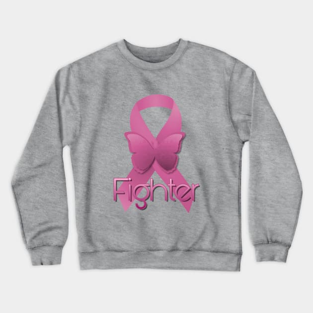 Breast Cancer Fighter Crewneck Sweatshirt by AlondraHanley